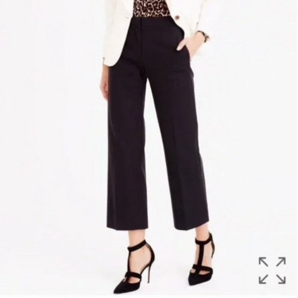 J.Crew Patio Pant in Super 120s Wool Black Size 2